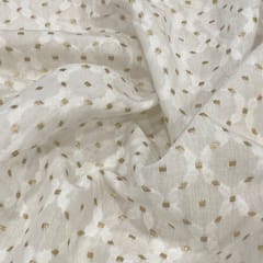 White Colour Muslin Jacquard fabric