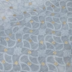 White Colour Muslin Jacquard fabric