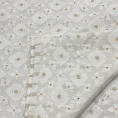 White Colour Muslin Jacquard fabric