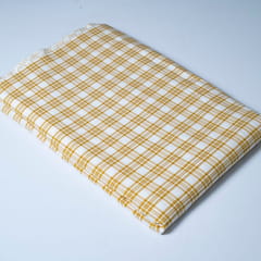 Yellow Color Cotton Yarn Dyed Check Fabric