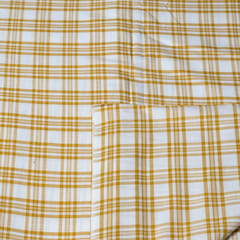 Yellow Color Cotton Yarn Dyed Check Fabric