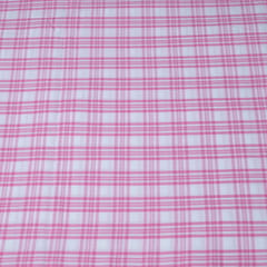 Pink Color Cotton Yarn Dyed Check Fabric