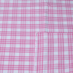 Pink Color Cotton Yarn Dyed Check Fabric