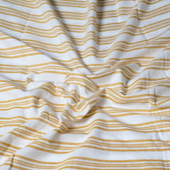 Yellow Color Cotton Yarn Dyed Stripes Fabric