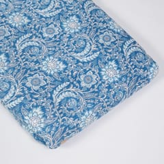 Blue Color Cotton Cambric Print