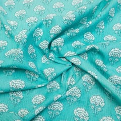 Firozi Color Cotton Cambric Print