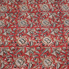 Red Color traditional Bagru Printed Fabric