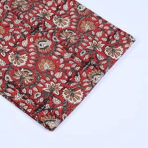 Maroon Color traditional Bagru Printed Fabric