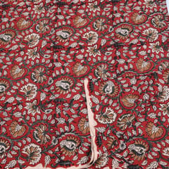 Maroon Color traditional Bagru Printed Fabric