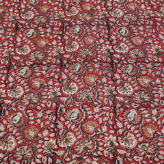 Maroon Color traditional Bagru Printed Fabric