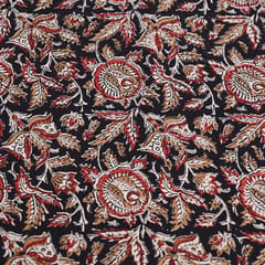 Black Color traditional Bagru Printed Fabric