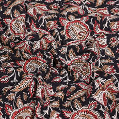 Black Color traditional Bagru Printed Fabric