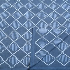 Grey Color Daboo goemetric Printed Fabric