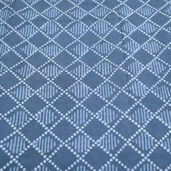 Grey Color Daboo goemetric Printed Fabric