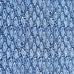 Indigo Blue Color Daboo Leaf Printed Fabric