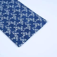 Indigo Blue Color Daboo floral Printed Fabric