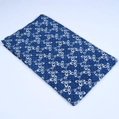 Indigo Blue Color Daboo floral Printed Fabric