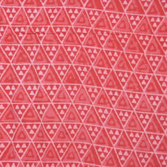 Red Color Daboo goemetric Printed Fabric