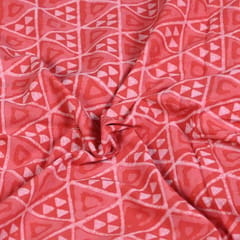 Red Color Daboo goemetric Printed Fabric