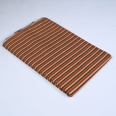 Brown Color Zig Zag Cotton Printed fabric