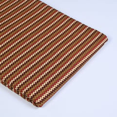 Brown Color Zig Zag Cotton Printed fabric