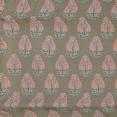 Khaki Color Cotton Printed Fabric