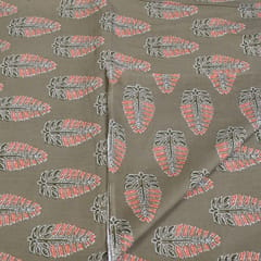 Khaki Color Cotton Printed Fabric