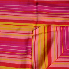 Multicolor Stripes Printed Japan Cotton Silk Fabric