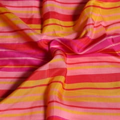 Multicolor Stripes Printed Japan Cotton Silk Fabric