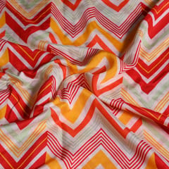 Geometric Zig Zag pattern Japan Cotton Silk Fabric