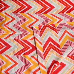 Geometric Zig Zag pattern Japan Cotton Silk Fabric