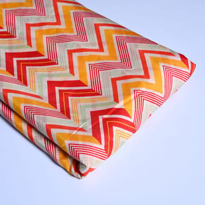 Geometric Zig Zag pattern Japan Cotton Silk Fabric