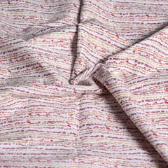 White Color Stripes Cotton Printed Fabric