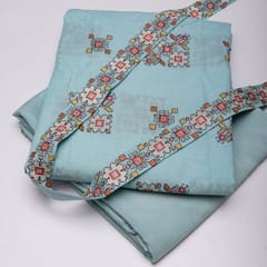 Sky Blue Color Cotton Embroidered DIY Set