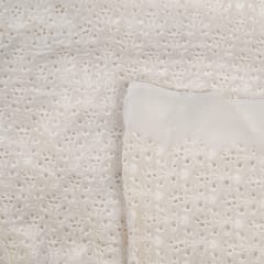 White Color Dyeable Georgette Embroidered Fabric