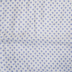 Grey Color Muslin Digital Printed Fabric