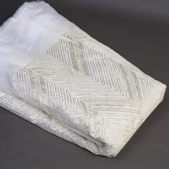 White Color Dyeable Organza Embroidered Fabric