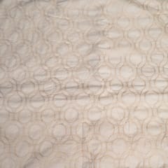 Cream Color Kora Cotton Embroidered Fabric