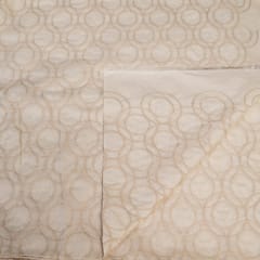 Cream Color Kora Cotton Embroidered Fabric