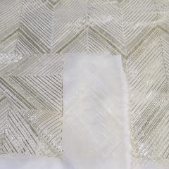 White Color Dyeable Organza Embroidered Fabric