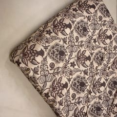 Fawn Linen Satin Printed Fabric (70Cm Piece)