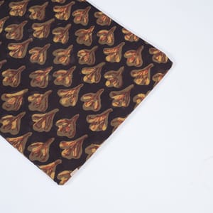 Dark Brown Color Cotton Print