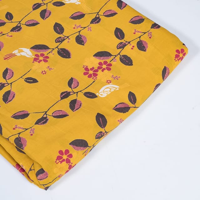 Mustard Color Cotton Print