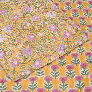 5 Mtr. Yellow Color Cotton Print Set