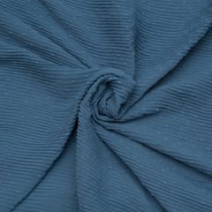 Greyish Blue Color Pleated Dobby Georgette