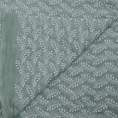 Pista Green Color Mal Chanderi Embroidery