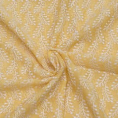 Yellow Color Mal Chanderi Embroidery