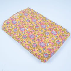 Yellow Color Cotton Printed Fabric