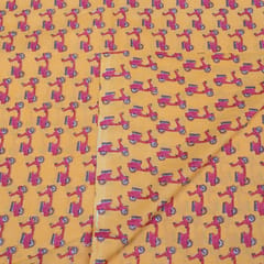 Mustard Color Cotton Printed Fabric