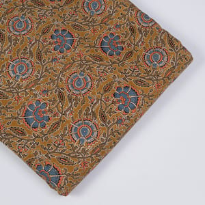 Brown Color Cotton Printed Fabric